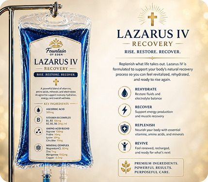 Lazarus IV Recovery vitamin infusion therapy service card